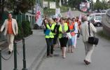 Pracownicy PSSE w Cieszynie manifestowali przed budynkiem starostwa powiatowego