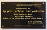 W skoczowskim kościele odsłonięto tablicę ku czci Lecha Kaczyńskiego