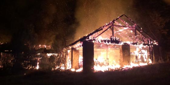 Cieszyn: Pożar stodoły w Krasnej