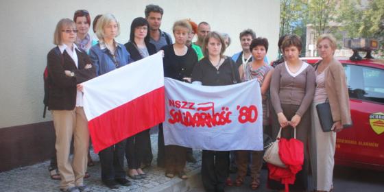 Pracownicy protestują przeciwko niesprawiedliwości w PSSE w Cieszynie