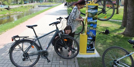 Stacja naprawcza dla rowerów w Wiśle