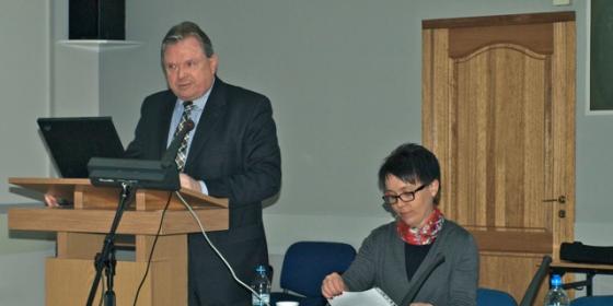 Aleksandra Trybuś i Czesław Gluza rozmawiali ze studentami o reformie emerytalnej