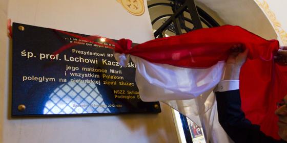 W skoczowskim kościele odsłonięto tablicę ku czci Lecha Kaczyńskiego