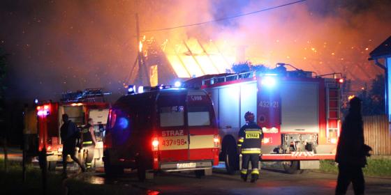 Pożar budynku gospodarczego w Brennej